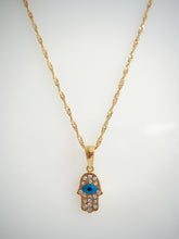 Load image into Gallery viewer, GOLD HAMSA EYE NECKLACE