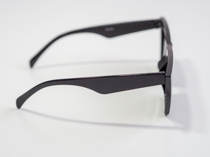 Pointed Medium Black Square Cut Sunglasses Side.