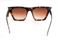 Load image into Gallery viewer, Medium Pointed Black Tortoise Shell Sunglasses Back View.