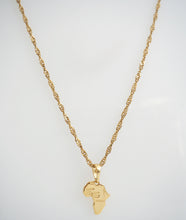 Load image into Gallery viewer, GOLD MINI AFRICA MAP NECKLACE