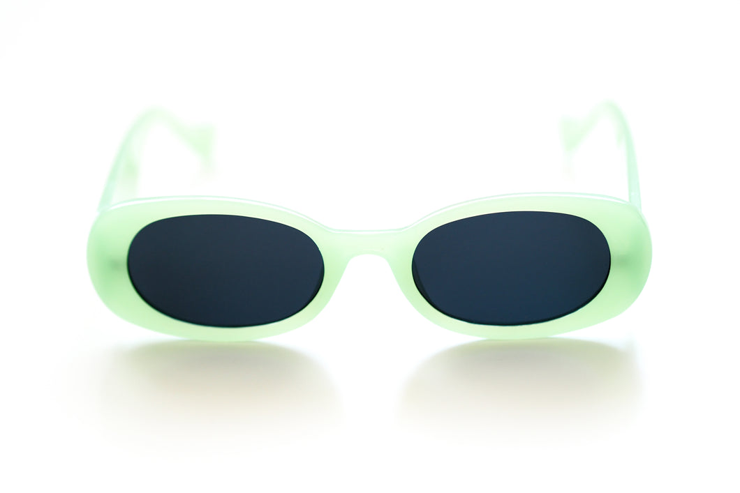 Retro Oval Sunglasses - Green