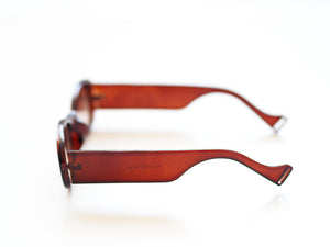 Retro Oval Sunglasses - Brown