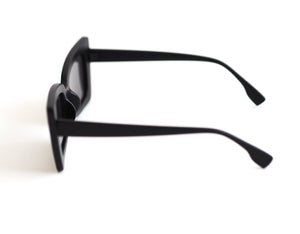 Haute Luxury Style Matte Black Sunglasses Side.