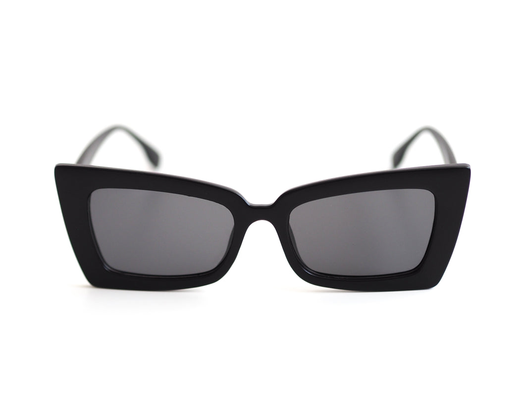 Haute Luxury Style Matte Black Sunglasses Front.