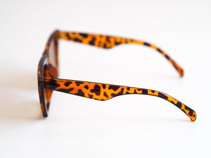 Pointed Tortoise Shell Sunglasses Side.