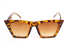 Load image into Gallery viewer, Pointed Tortoise Shell Sunglasses Front.