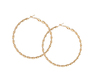 TWISTED HOOP EARRINGS GOLD BY ZEENA