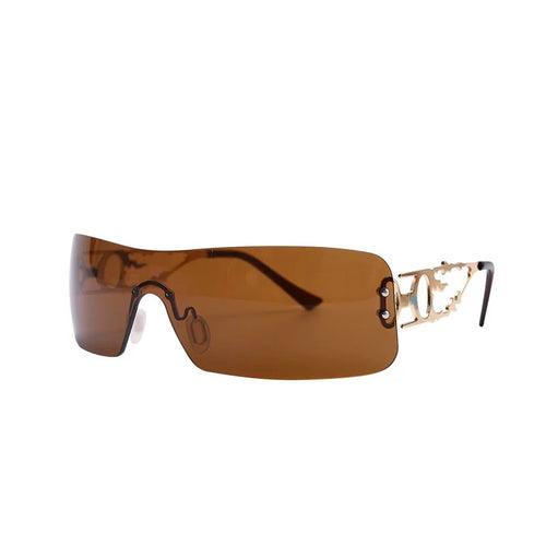 Y2K Hot Like Fire Sunglasses - Brown
