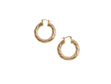 Load image into Gallery viewer, GOLD CREOLE TWISTED EARRINGS 