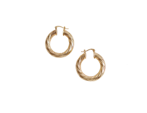 GOLD CREOLE TWISTED EARRINGS 